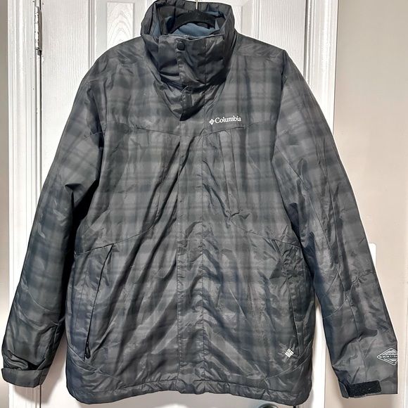 EUC COLUMBIA Blue Plaid Men’s Omni Heat 3-1 Interchange Jacket - Picture 1 of 14